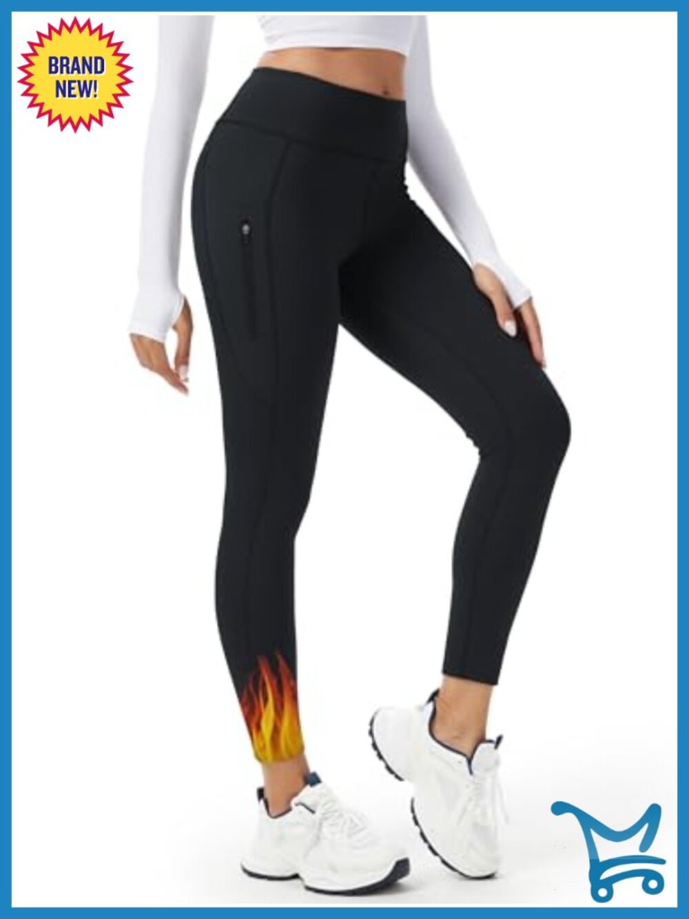 Fleece Lined Tall Leggings Thermal High Waisted Yoga Pants 3 Pockets